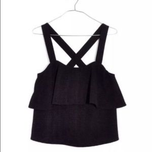Madewell - Texture and thread tiered tank top - L